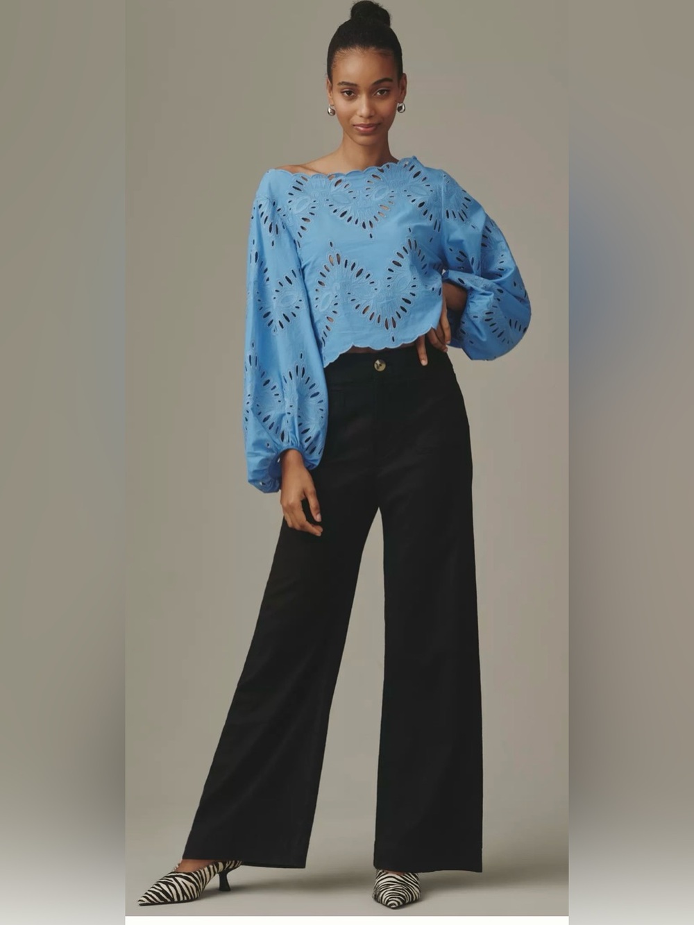 Maeve Anthropologie Black Full-Length Colette Linen Pants